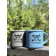 Lot 2 Mugs Céramique Vintage - Bleu Mate & Gris Mate