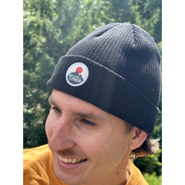 Bonnet Black - Coton Bio - Ecusson