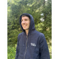 Sweat à Capuche Zip 100%Coton - Logo Brodé - Navy