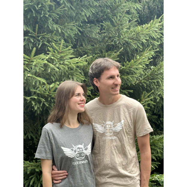 T-Shirt Flying Cow - Heather Brown