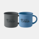 Lot 2 Mugs Céramique Vintage - Bleu Mate & Gris Mate