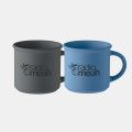 Lot 2 Mugs Céramique Vintage - Bleu Mate & Gris Mate