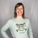 Sweat col rond Pirate - Logo velours - Vert iceberg
