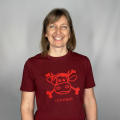 T-Shirt Pirate - Logo velours - Bordeaux