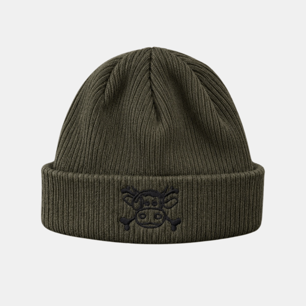 Bonnet Pirate Brodé - Coton organique - Olive