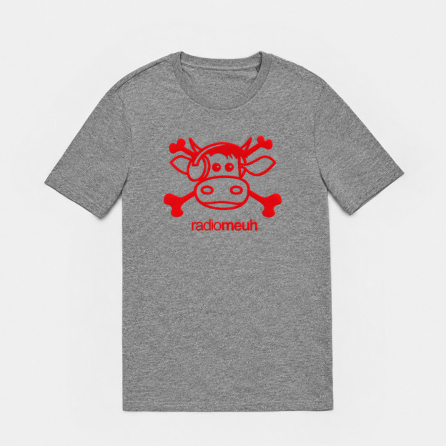 Tshirt Pirate - Logo velours - Gris
