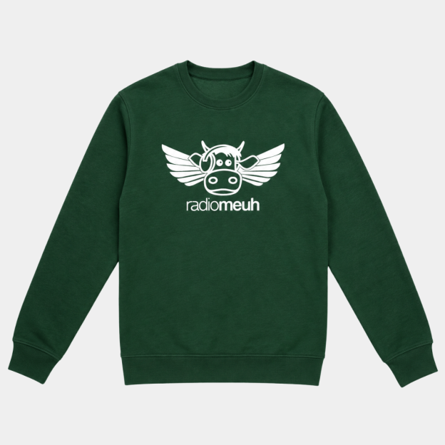 Sweat Col Rond - Flying Cow - Forest Green