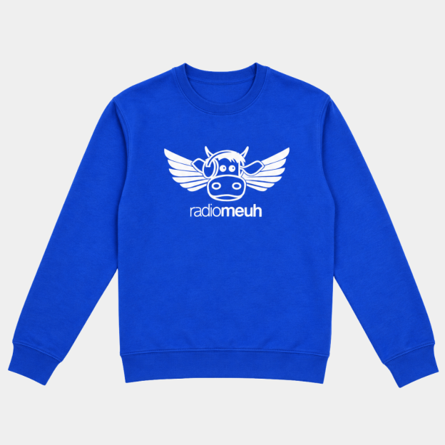 Sweat Col Rond - Flying Cow - Royal Blue