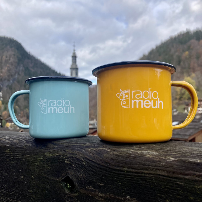 Duo mugs Radio Meuh - Yellow & Light Blue
