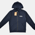 Sweat à Capuche Zip 100%Coton - Logo Brodé - Navy
